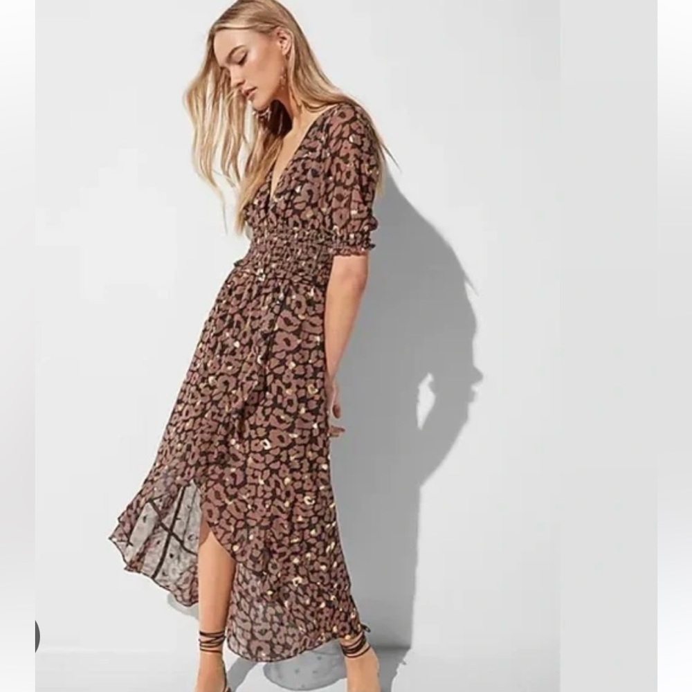 Animal Print Metallic Dress by Express NWT